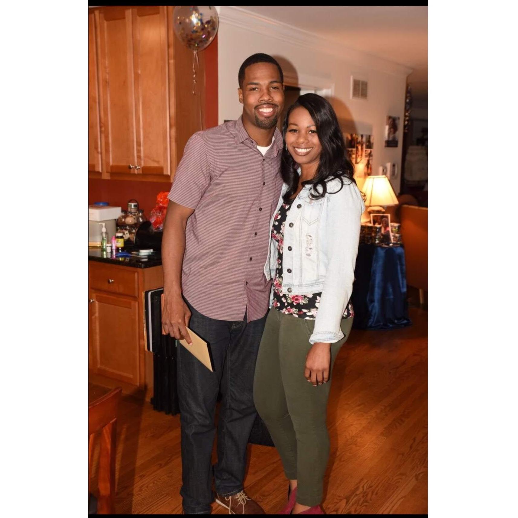 Celebrating Reggie's mom's birthday.