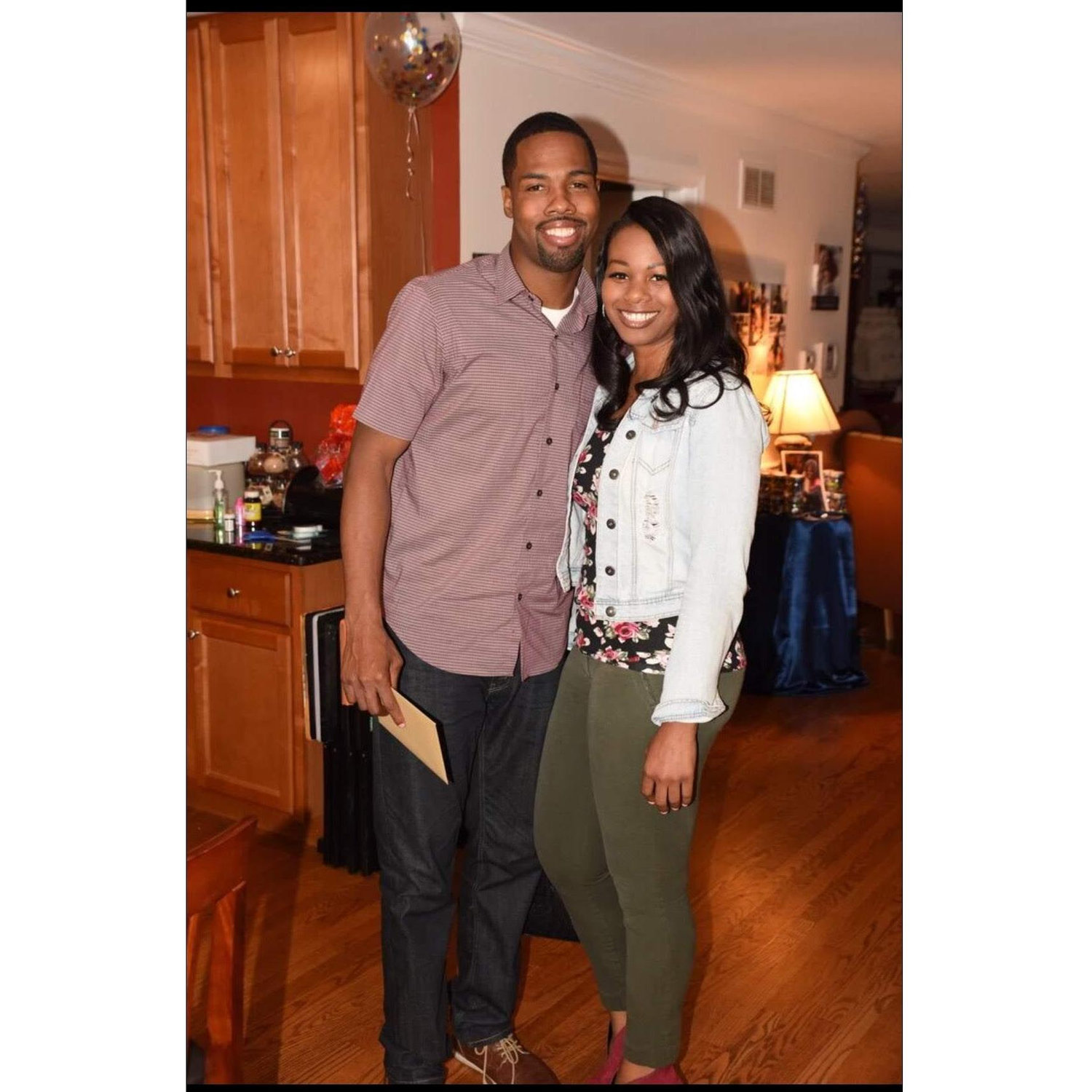 Celebrating Reggie's mom's birthday.