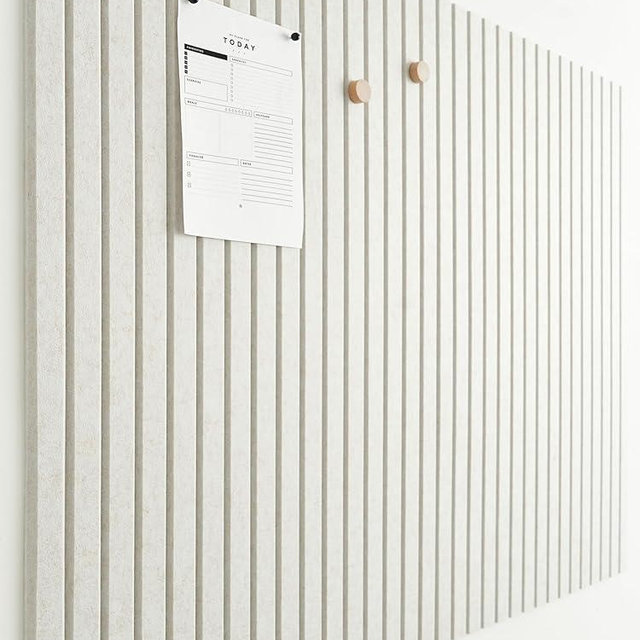 VIVELDA Large Cork Boards for Walls Black Felt Board Alternative - Slat Wall Paneling, Felt Bulletin Board Tiles for Office Decor, Push pin Board Office Wall Organizer -12-Pack (Ivory Tan)