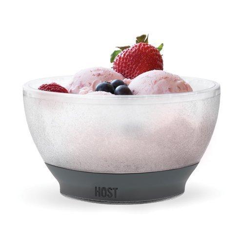 Host Freeze Ice Cream Plastic Bowl, Frozen Fruit, Salsa, Cooling Mixing Bowls, Grey Silicone Band, Set of 1