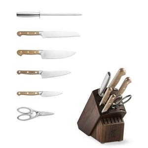Zwilling Pro Holm Oak 7-Piece Knife Block Set, Walnut