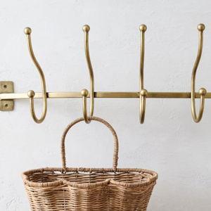 Webster Antique Brass Hook Rack
