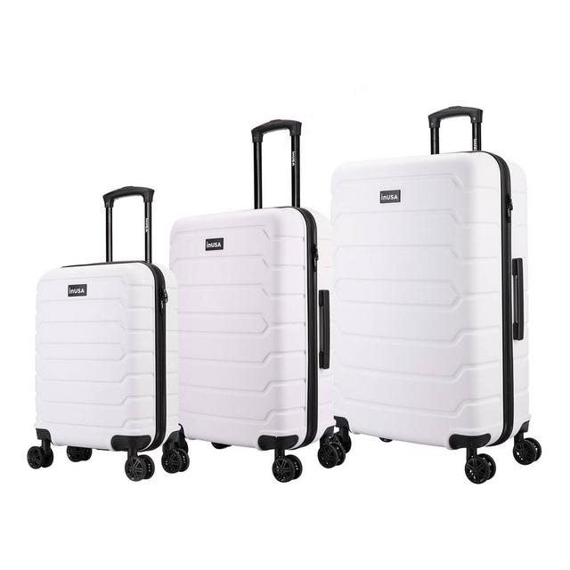 InUSA Trend Lightweight Hardside Spinner 3pc Luggage Set - White