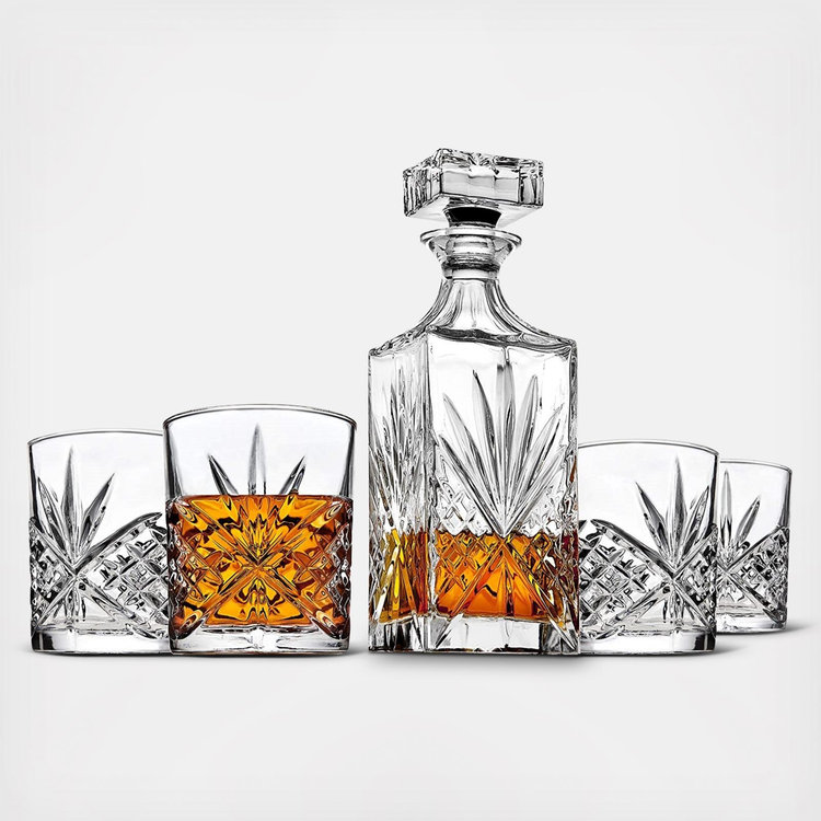 Godinger, Dublin 5-Piece Whiskey Decanter Set | Zola