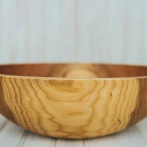 15 inch Large Cherry Wood Bowl with Bee’s Oil Finish