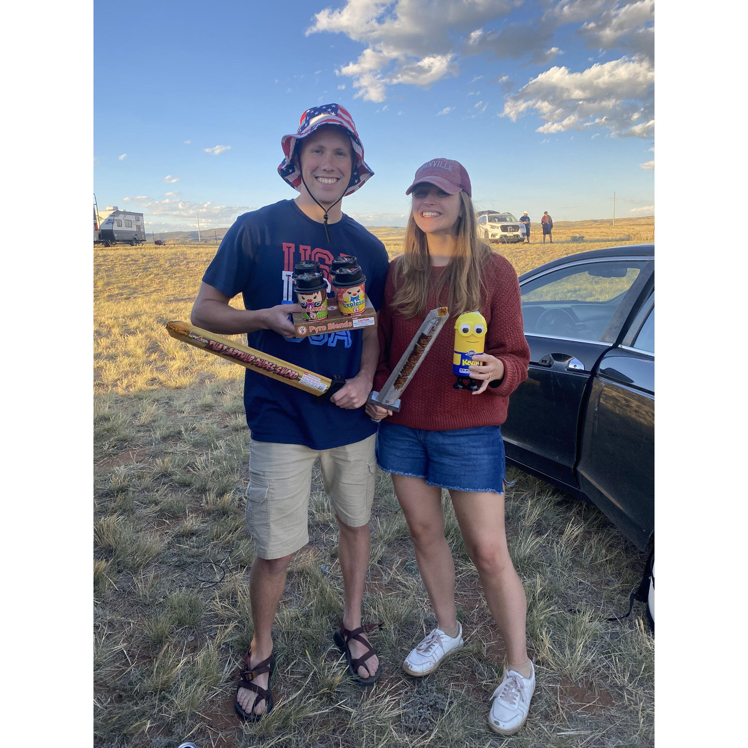 Showing off our firework selection! Did someone order a boomachino?