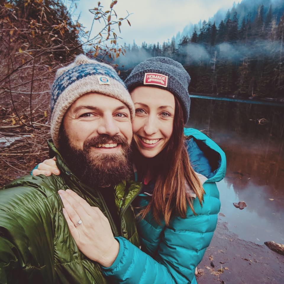 We're engaged! Barclay Lake, November 2018.