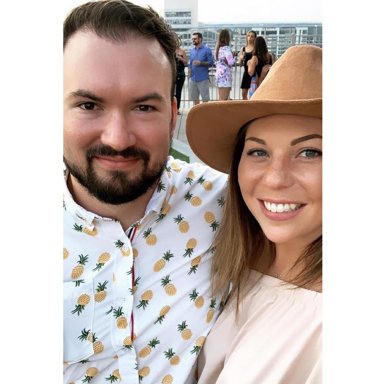 Our first photo as "roommates".