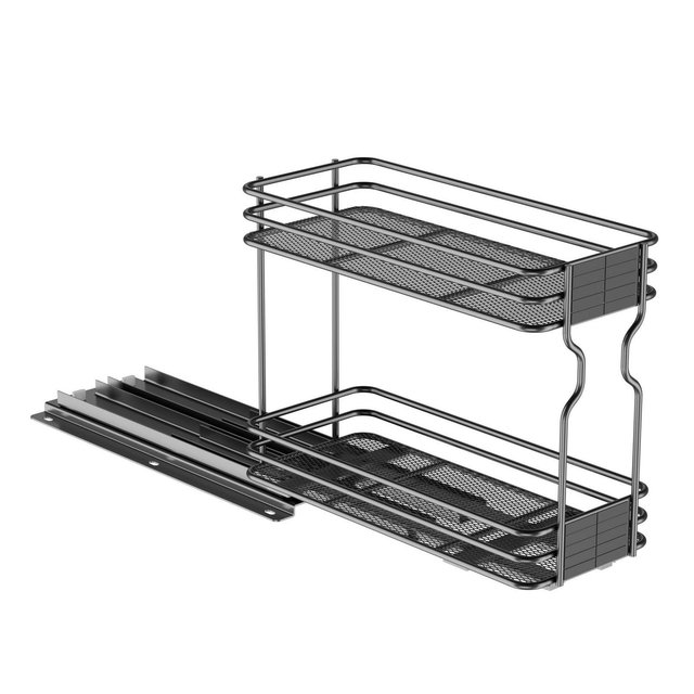 SpaceAid Pull Out Spice Rack Organizer for Cabinet,with Labels,4.5" W x10.75 D x8.5 H, 1 Drawer 2-Tier
