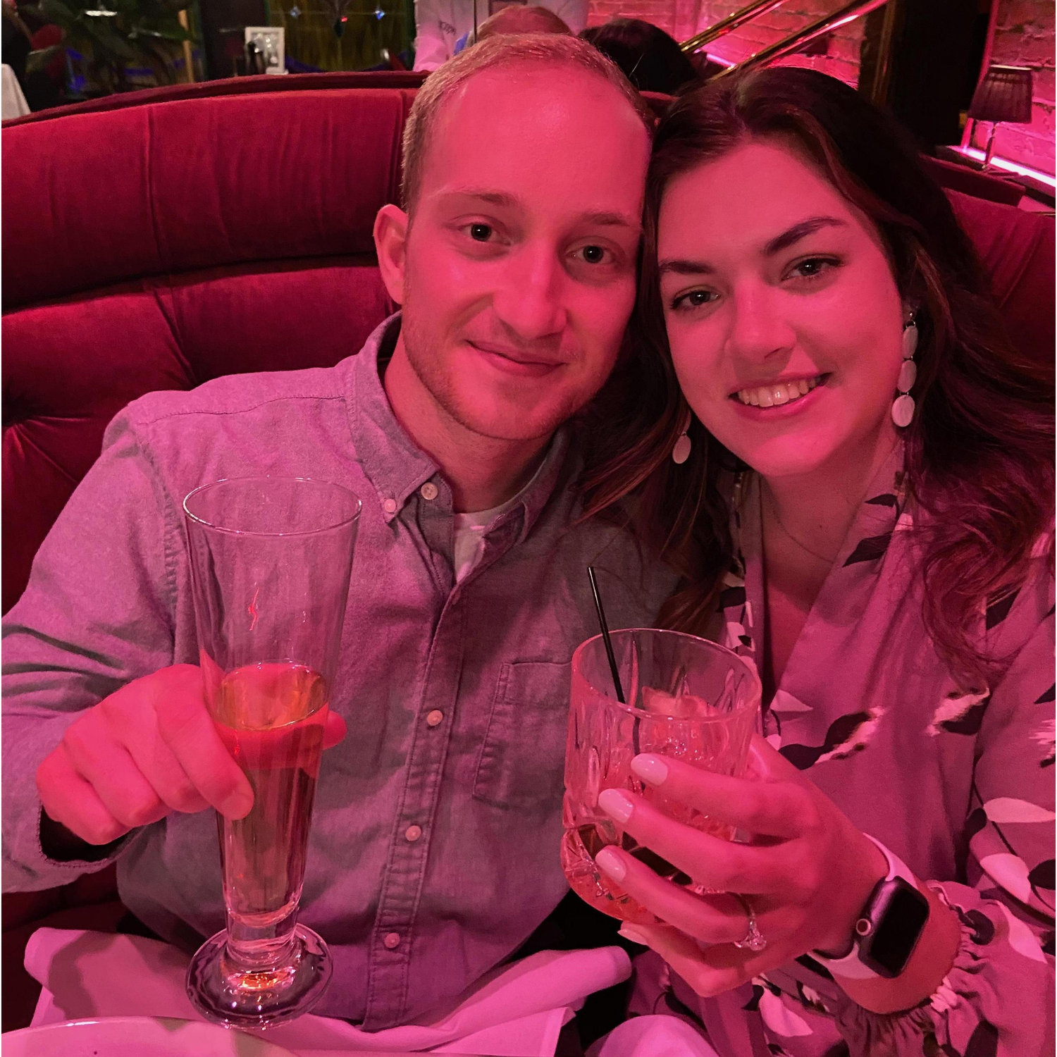 Celebrating our engagement/anniversary at the Precinct! 04/20/2021