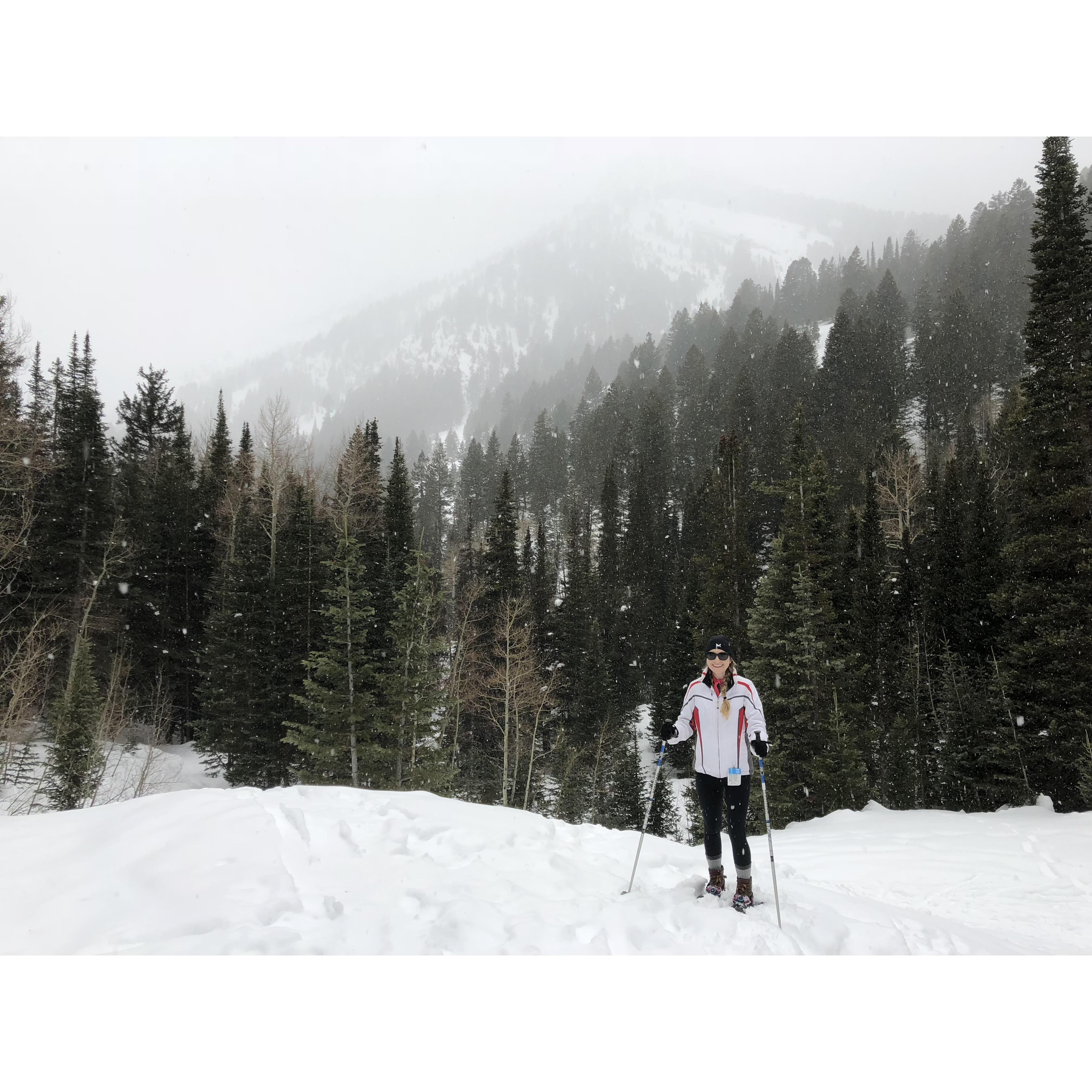 March 2019 - Snowshoe Hiking to Donut Falls in Utah.