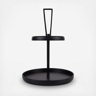 Black Decorative Metal 2-Tier Tray