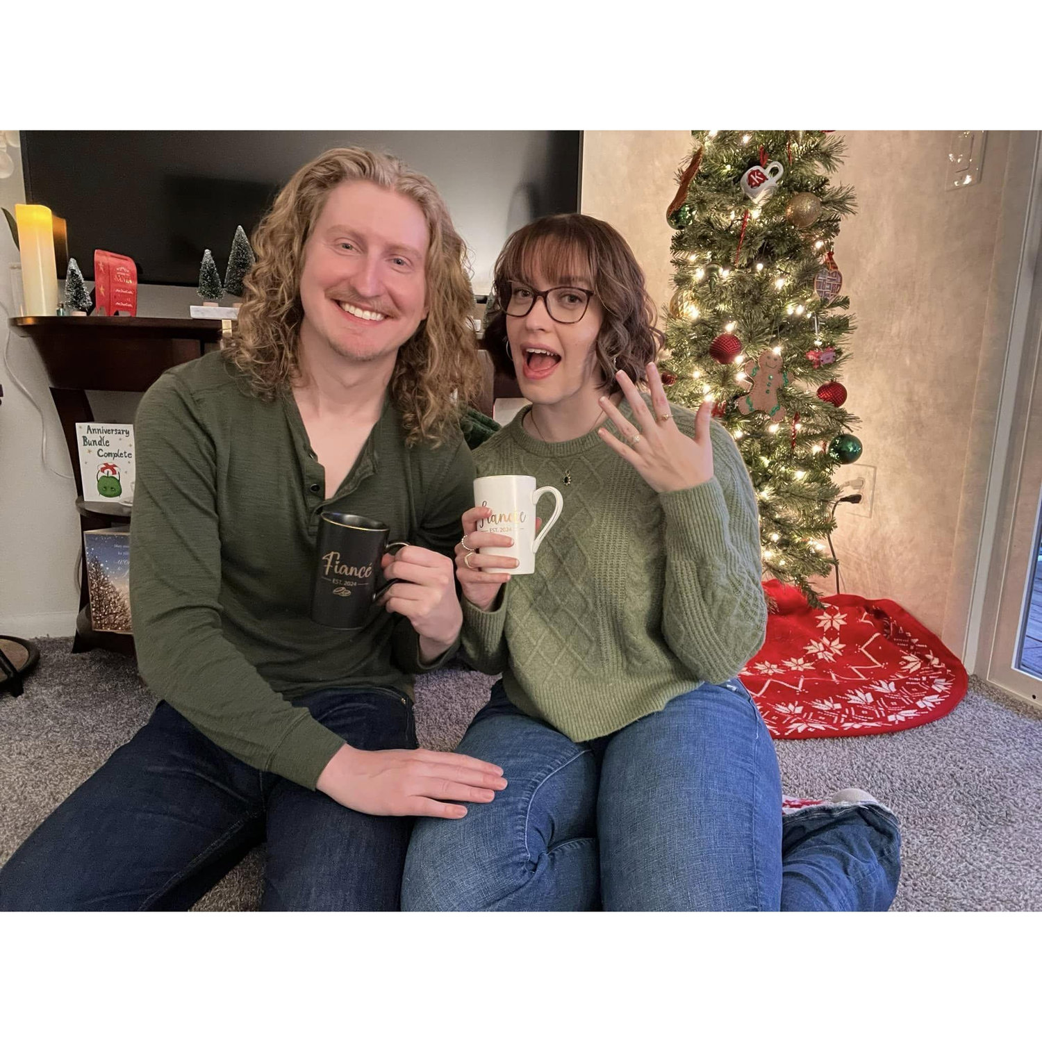 We made our first Christmas cards as an engaged couple!