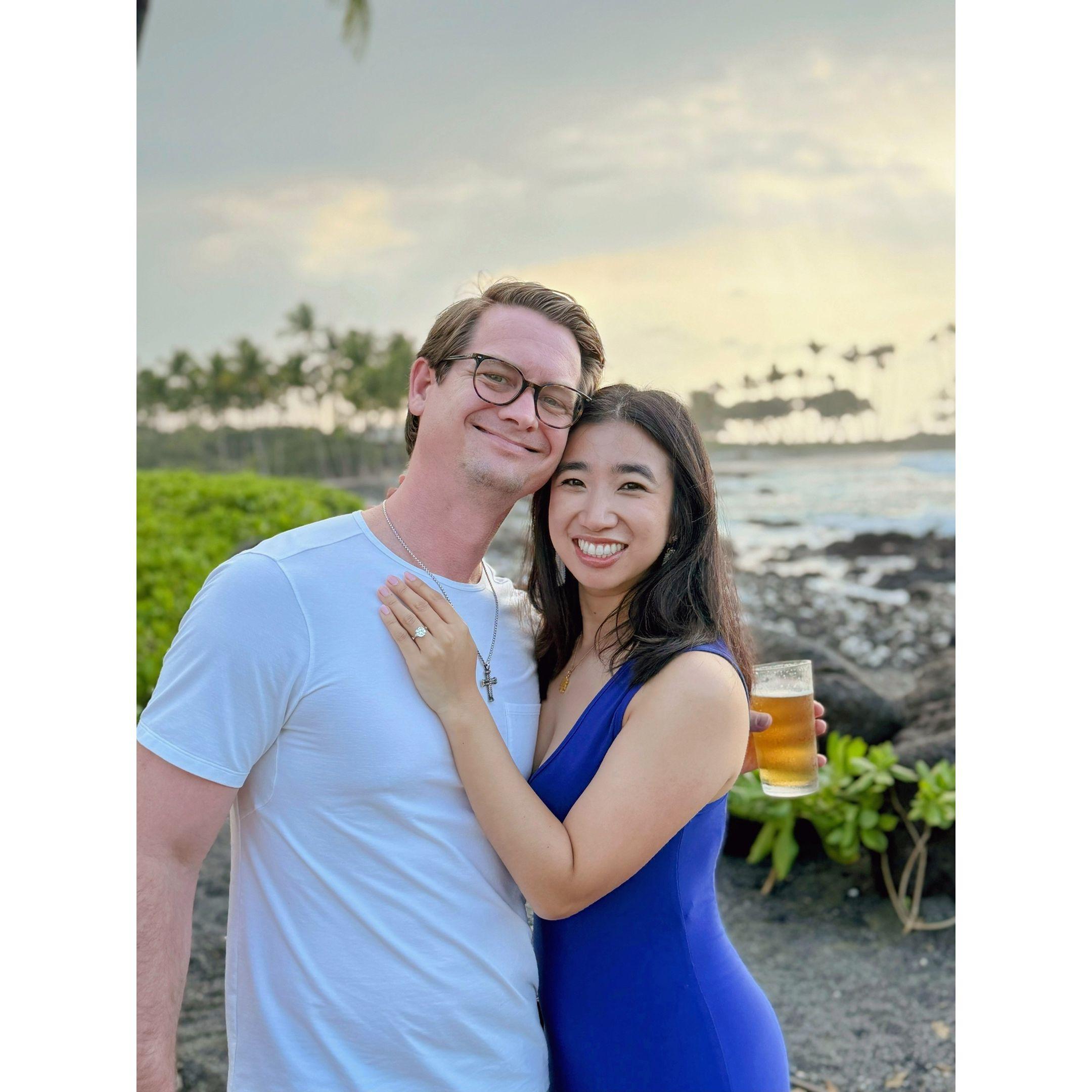 Post engagement dinner in Kona, HI