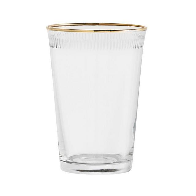 Etched Gold Rim Glass Tumbler, Set of 4