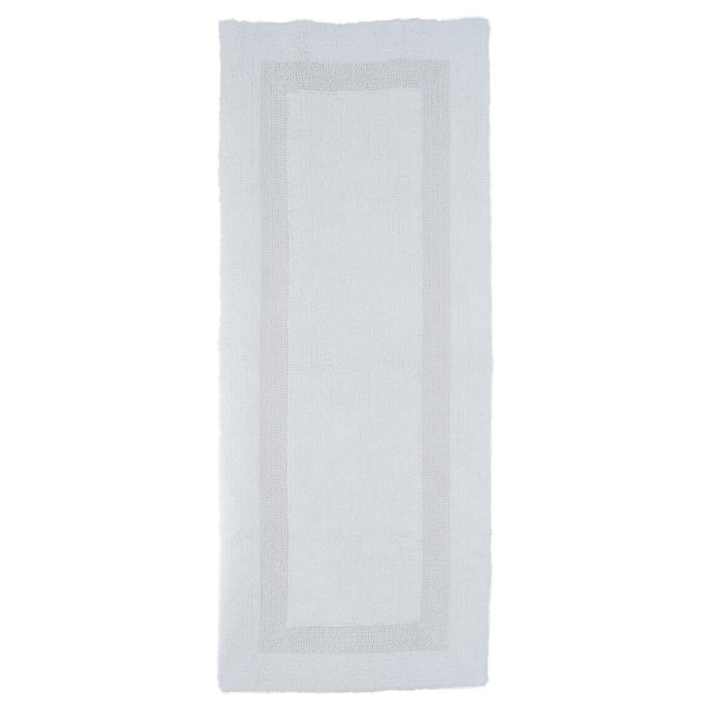 Solid Reversible Long Bath Rug White - Yorkshire Home