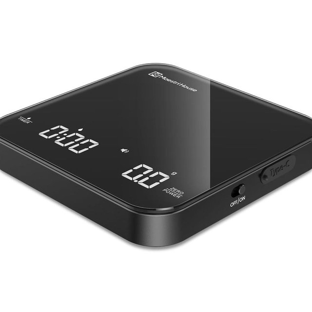 Maestri House Mini Coffee Scale with Timer, USB-C Rechargeable Espresso Scale, 2kg/0.1g Accurate Scale for Espresso and Pour-Over Coffee, Portable Digital Kitchen Scale with Auto Timer (Black)