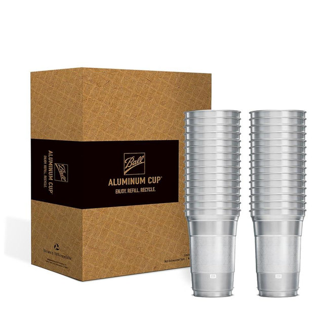 Top Cup by Ball – 20 Ounce, 30 Count, Reusable Aluminum Party Cups | Stealth Design | Cold-Holding, Recyclable, Made in USA