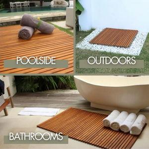 Non-Slip Wooden Mat - Indoor and Outdoor Use