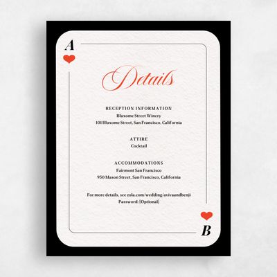 Red Destination Wedding Enclosure - Hearts