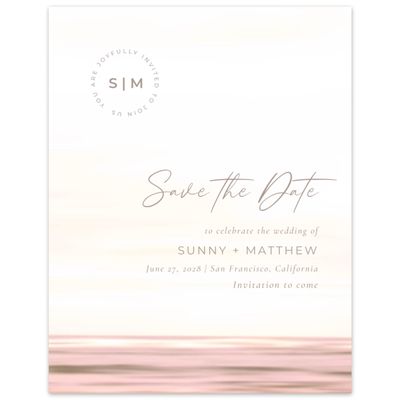 Rich Taupe, Pink Wedding Digital Save the Date - Dacosta Portrait