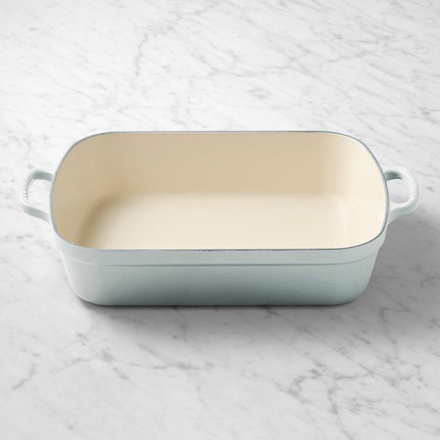 Le Creuset Signature Enameled Cast Iron Rectangular Roasting Pan, 5 1/4-Qt., Sea Salt