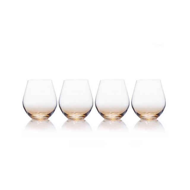 Mikasa Gianna Ombre Amber Stemless Wine Glasses, Set of 4