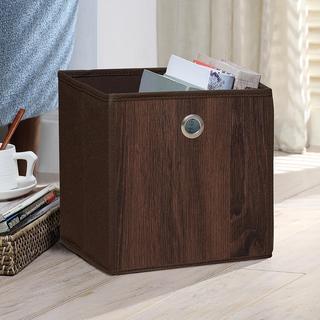 Faux Wood Panel Storage Bin, Set of 2