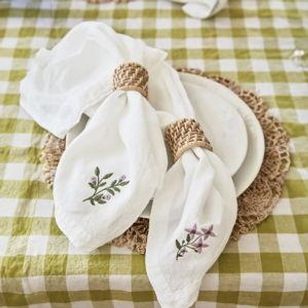 Natural Woven Napkin Rings, 4 pieces (3 sets)