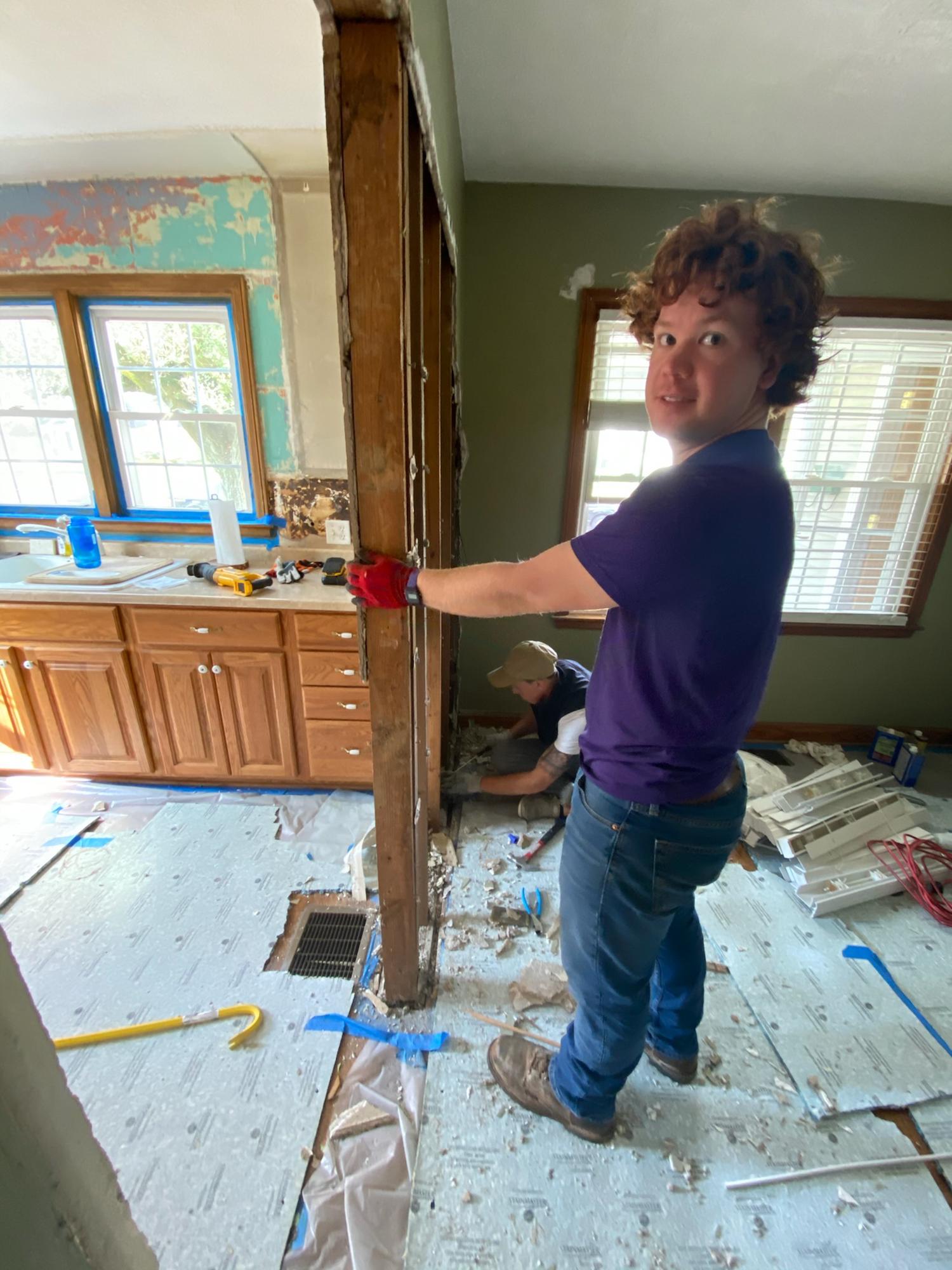 November 1, 2020: Demolishing a dining room wall. -Kingsport, TN