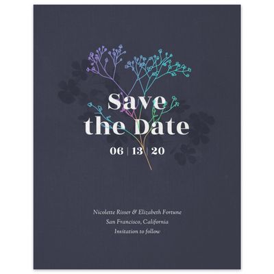 Blue Greenery Wedding Digital Save the Date - Reverie Bloom