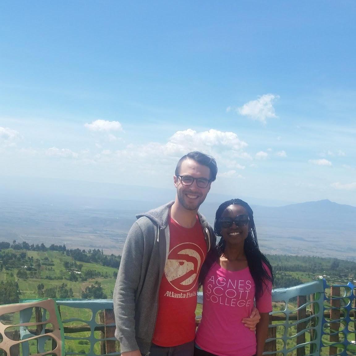 in Nakuru, Kenya :  December, 2016  on a road trip, we stopped at this gorgeous Great Rift Valley view point. Behind us is the Rift Valley with its vast vegetation.