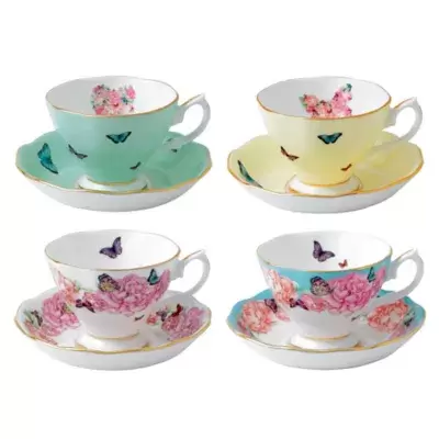 Miranda Kerr for Royal Albert Teacups with Saucers (Set of 4)