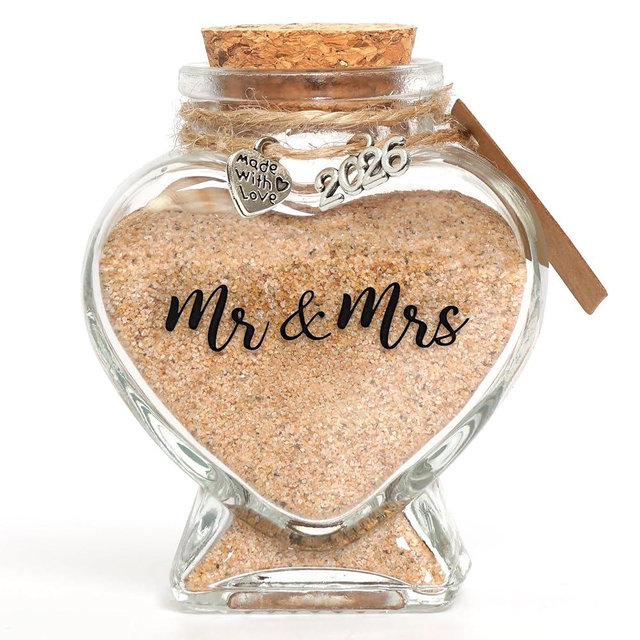Mr&Mrs Sand Keepsake Jar 2026– Bridal Shower Gifts, Personalized Wedding, Engagement & Honeymoon Essentials Travel Keepsake for Couples, Newlyweds, Bride to Be