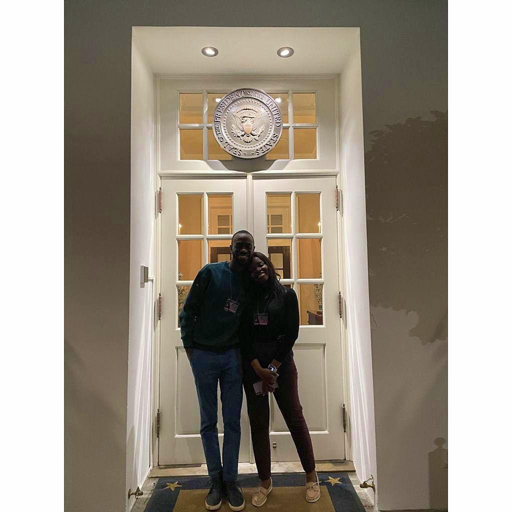 In front of the West Wing of The White House.