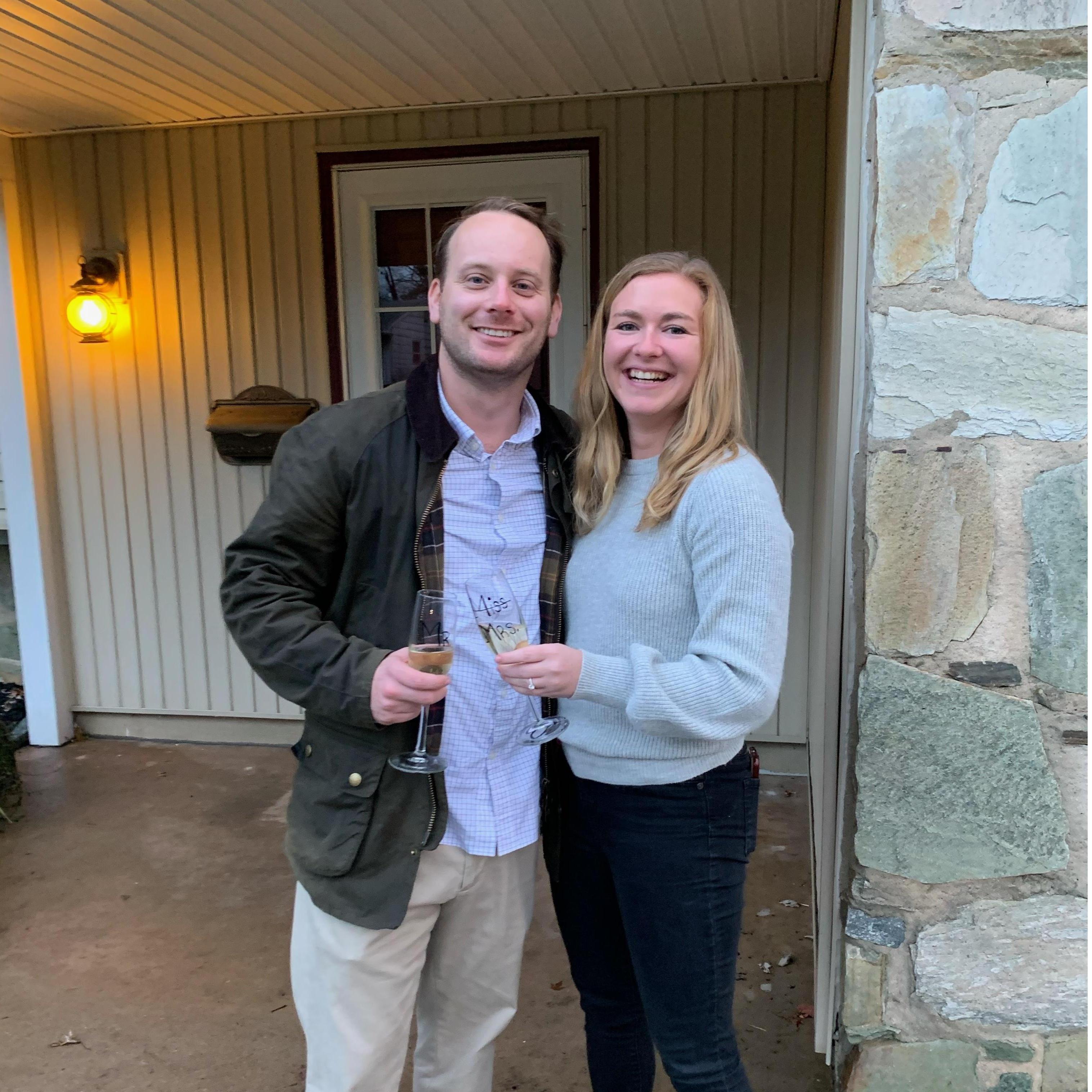 And shoutout to Madeline for hiding behind Frank's car with a bottle of Champagne and glasses so we could start celebrating!