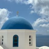 Blue Domed Church Santorini