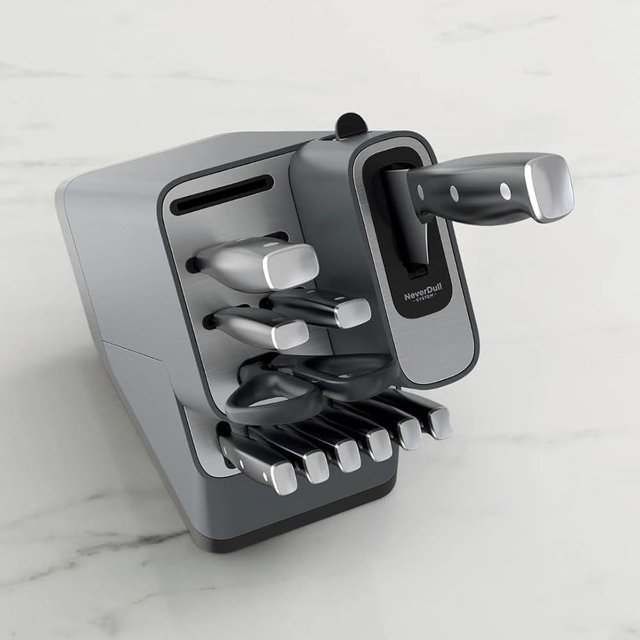 Ninja Foodi 10-Piece Essential Knife Set – Stainless Steel Blades with Built-In Knife Sharpener (BLK BLACK)