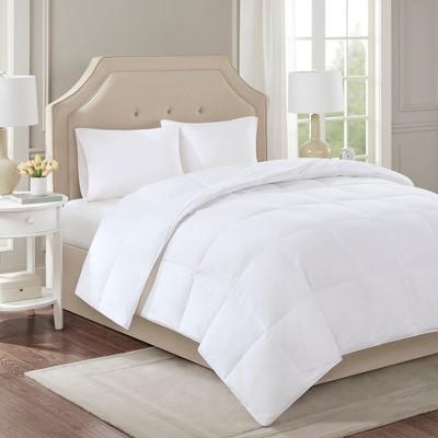 Cotton Sateen Down Comforter Level 2 300 Thread Count 3M Scotchgard (King)White