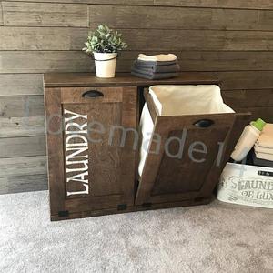 Laundry hamper, tilt out hamper. wood laundry hamper, (D-Prov-FL-STEN)