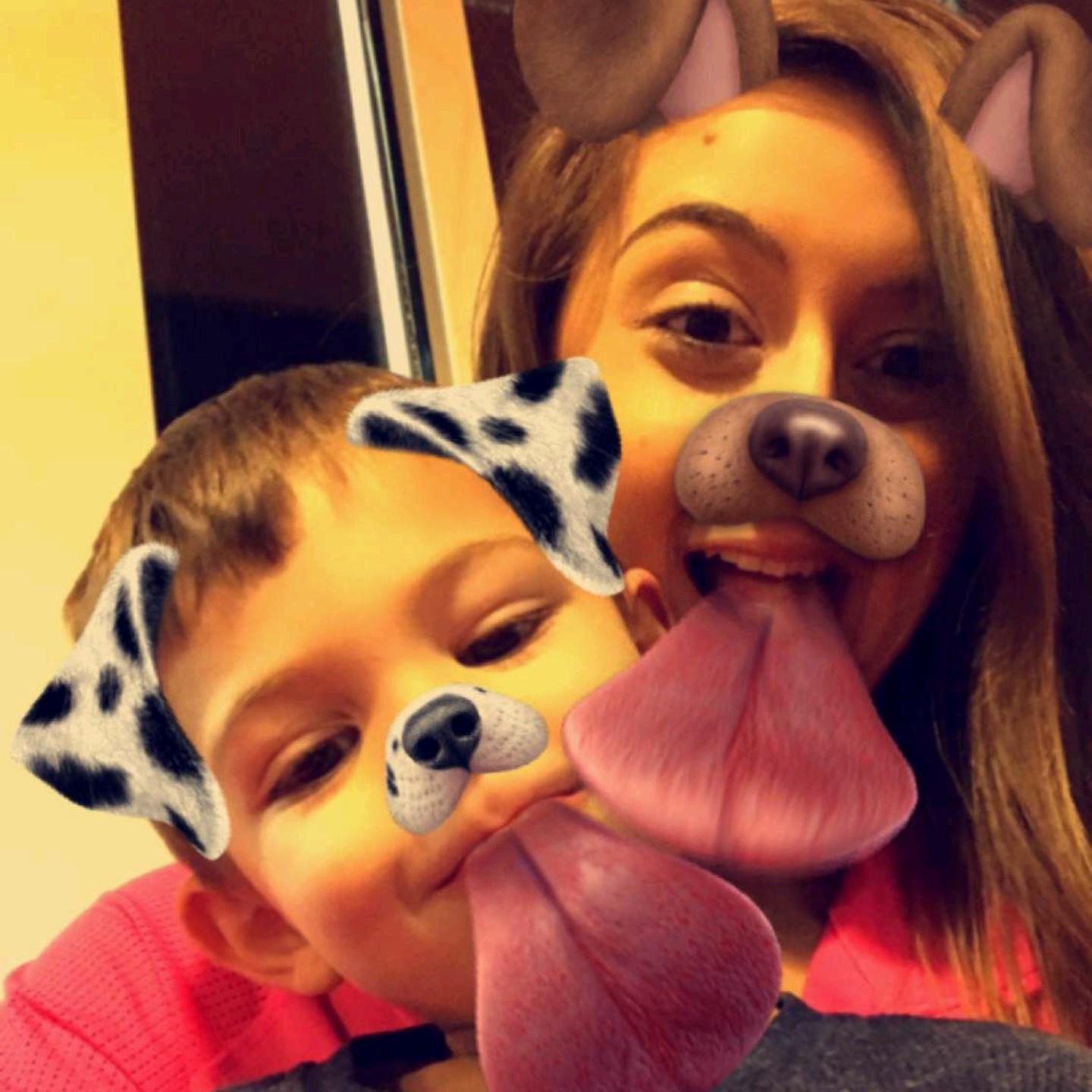 Mekaila and Jace playing puppy.