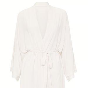 SoSoft™ Modal Lace-Trim Bridal Short Robe