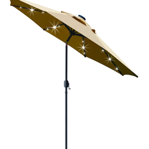 Sunnyglade 9' Solar LED Lighted Patio Umbrella (tan)