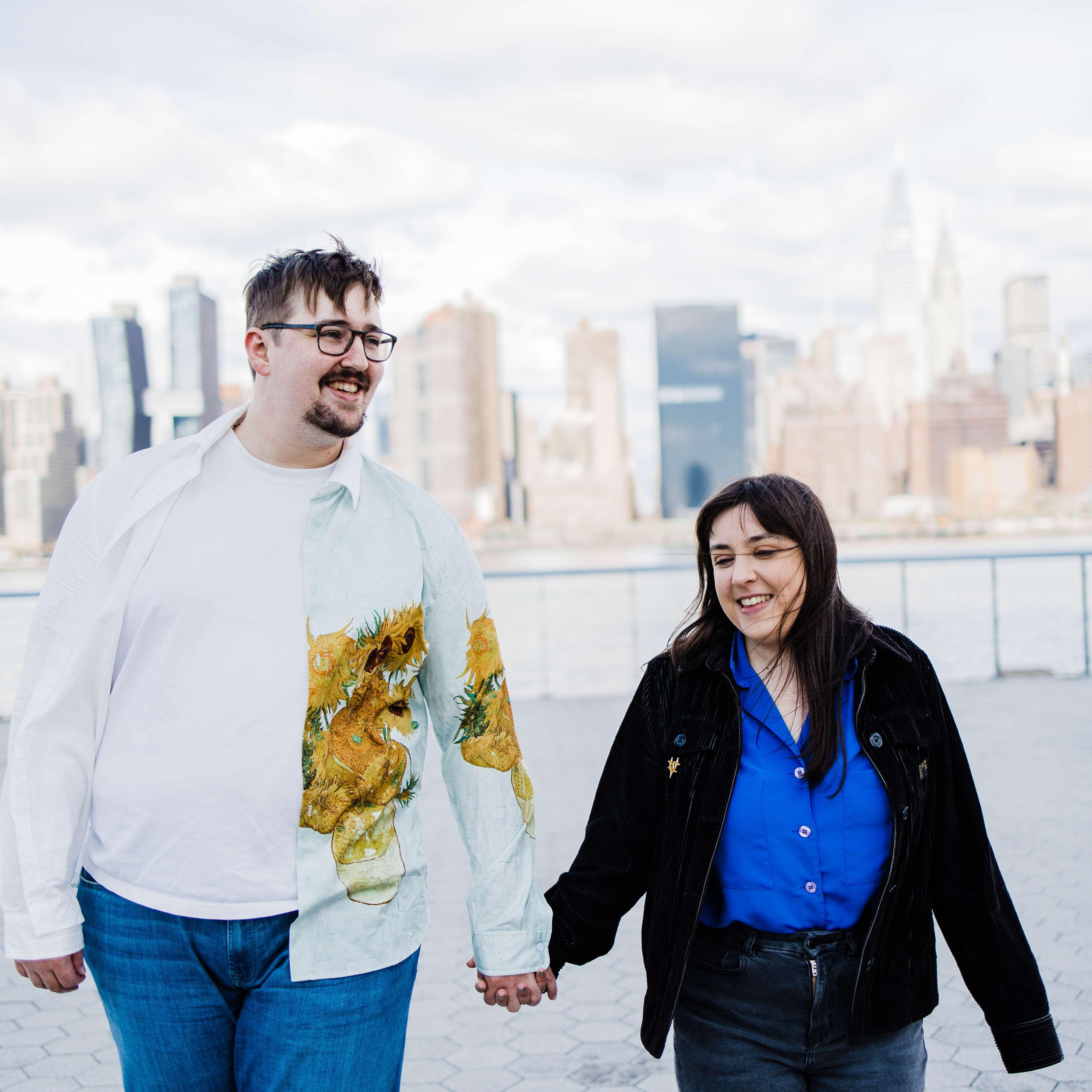 An extremely windy engagement shoot in Queens!