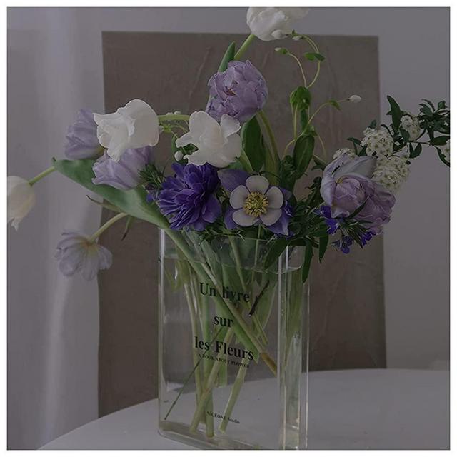Clear Book Vase,Clear Book Flower Vase,Clear Book Vase for Flowers,Book Vase for Flowers Clear (Style-E)