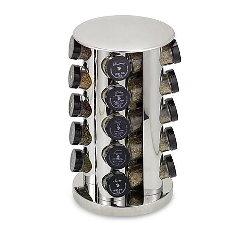 Kamenstein® Stainless Steel 20-Jar Filled Revolving Spice Rack Tower