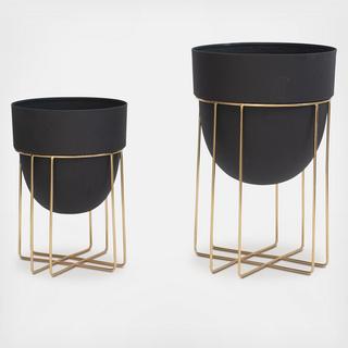 Rounded Planters with Stands, Set of 2