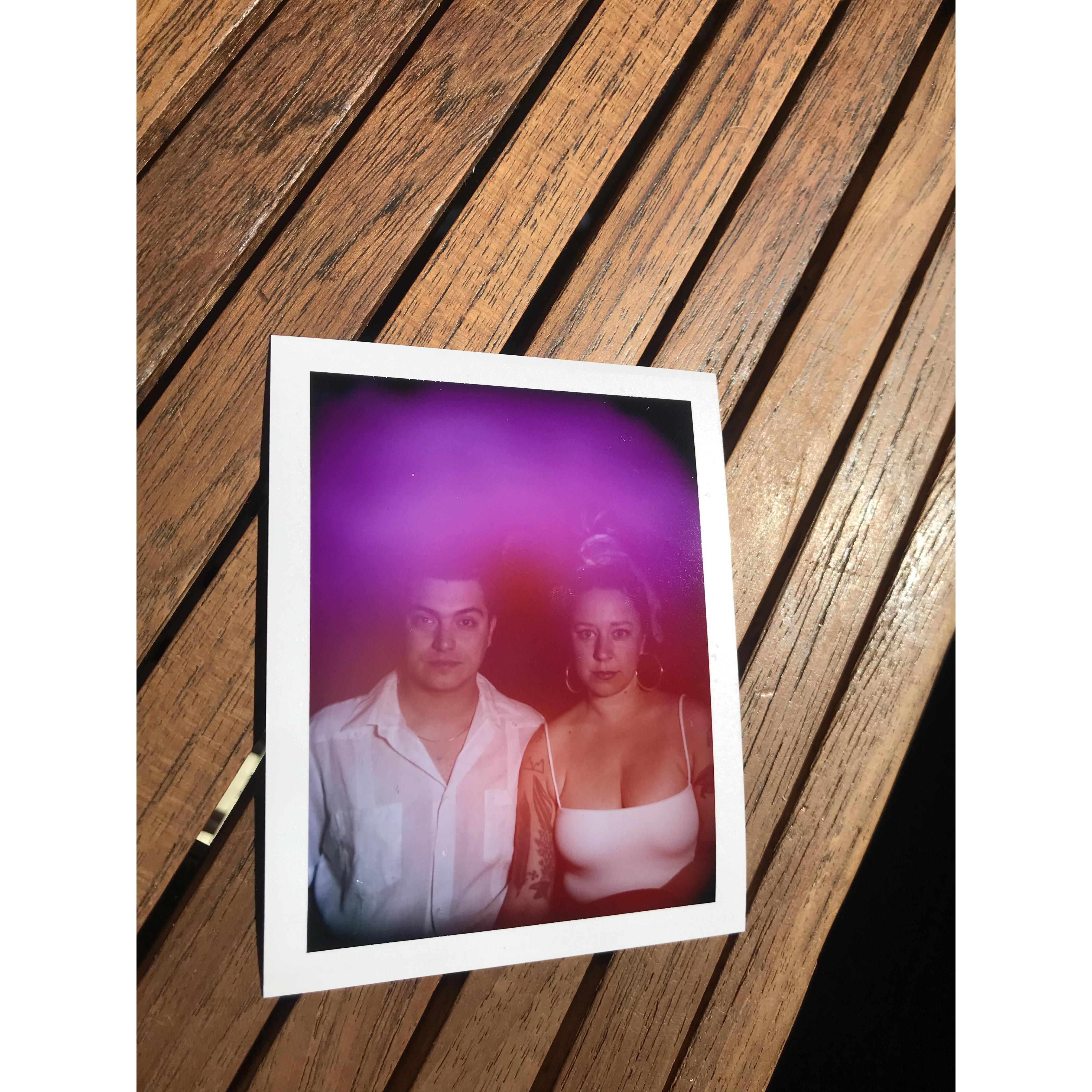 This is an aura photograph that we had taken in LA. The brightness of the pinks and purples above us symbolize a very strong and passionate bond.