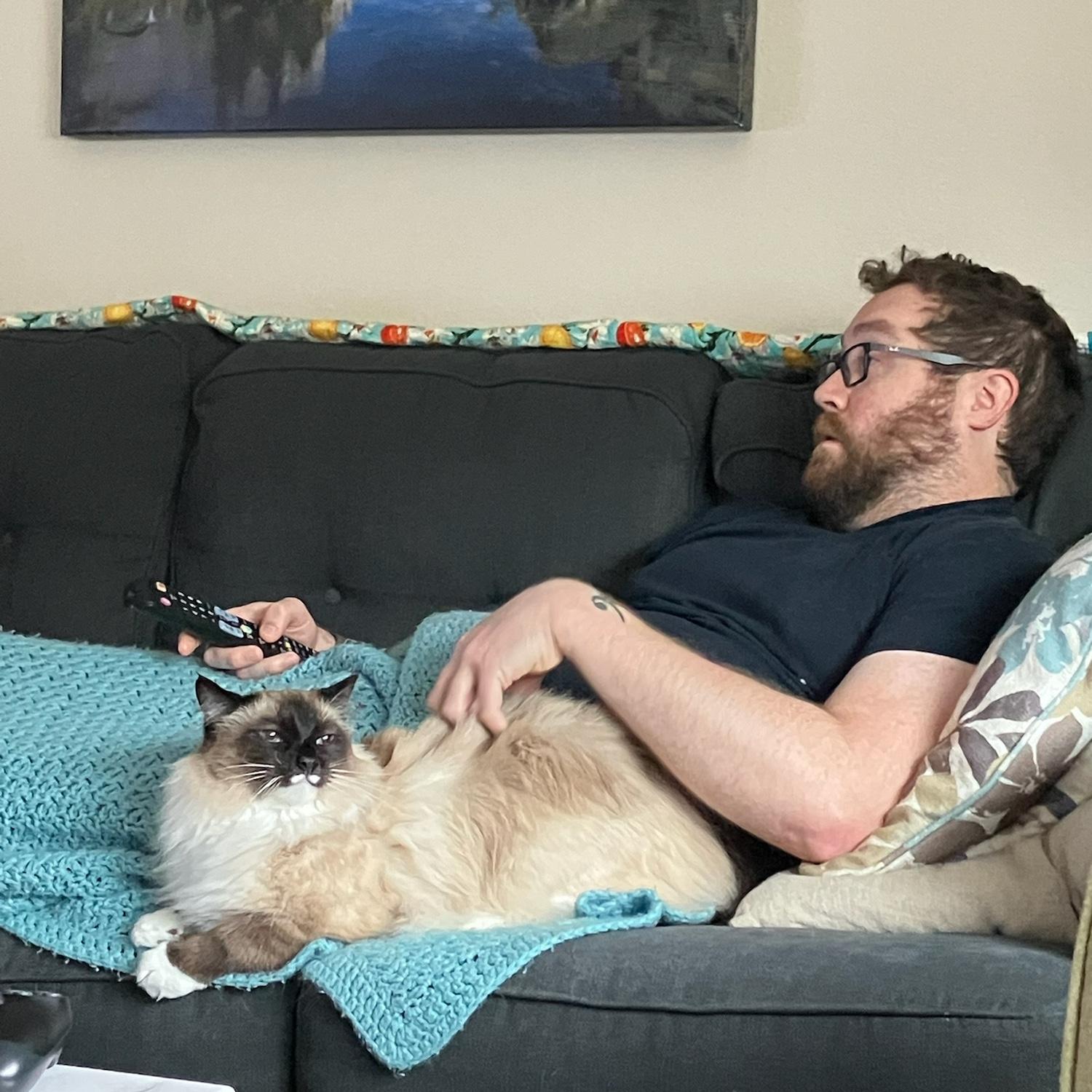 Shark loves cuddles with dad