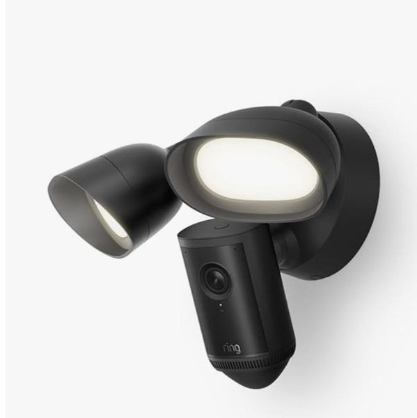 Ring Floodlight Cam Pro, Wired (newest model), Home or business security, Retinal 4K with wide-angle video, 10x Enhanced Zoom, and 2000 Lumen Floodlights, Black